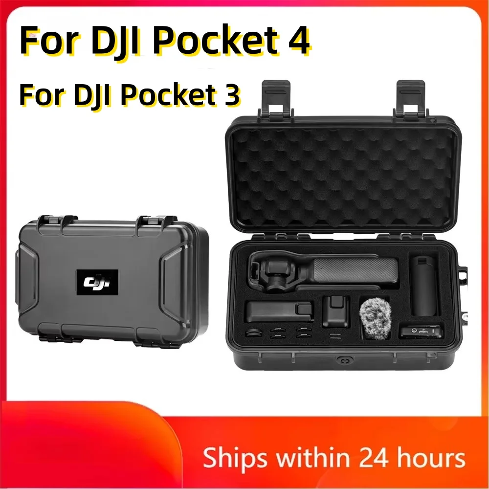 Водонепроникний жорсткий чохол ForDJI Pocket 4 для аксесуарів камери DJI Osmo Pocket 3, дорожня коробка, портативний футляр для транспортування, чорний кейс