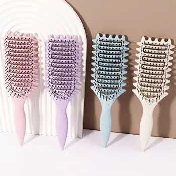 Spazzola per lo styling dei capelli - Pettine massaggiante cavo, setole in nylon, manico in plastica ABS, impugnatura comoda, speciale per parrucche di capelli veri