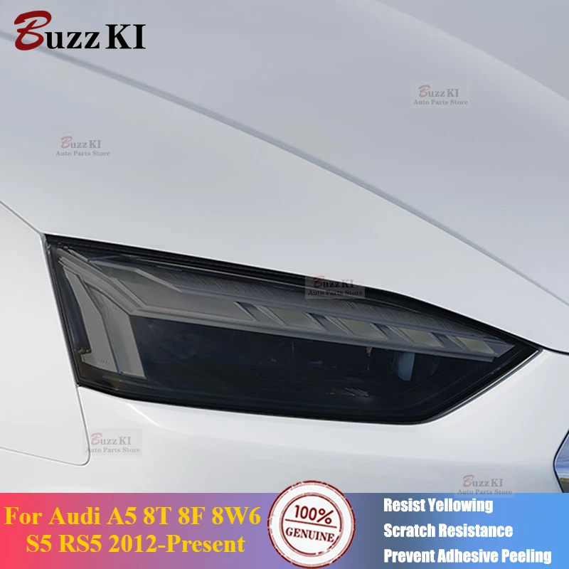 Para Audi A5 8T 8F 8W6 S5 RS5 2012-presente accesorios 2 uds película protectora de faros de coche vinilo transparente negro TPU pegatina