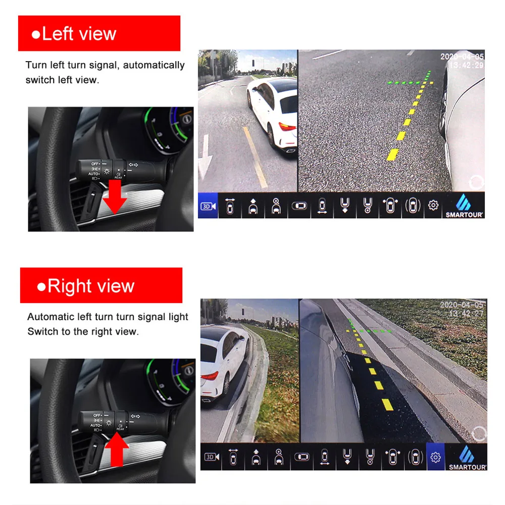 HD 4K UHD 360 Degree Bird View Panorama System Cameras Car Parking Surround View Video Recorder DVR Monitor 360 panoramic camera 360 degree camera dash camera UHD