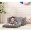 2-in-1 Flip Out Cuddly Sherpa Toddler Couch, Convertible Sofa to Lounger, Grey 5