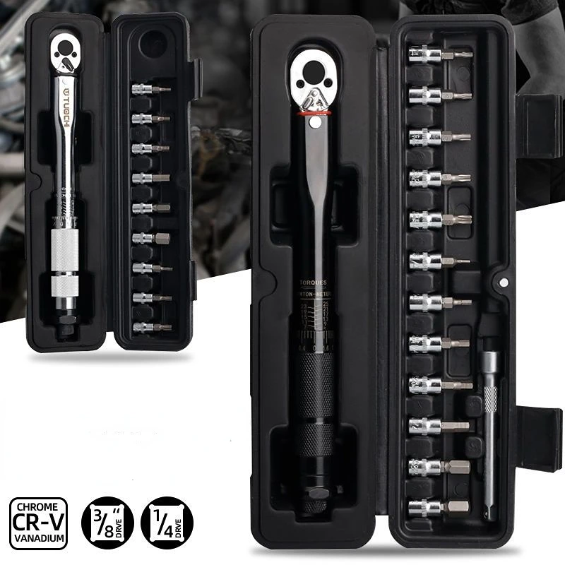 

Professional Preset Torque Wrench Set 1/4" 5-25Nm Bicycle Tool Kits Bike Repair Spanner Hand Tools High