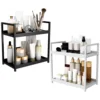 2 Tier Under Sink Organizer Sliding Cabinet Basket Organizer Storage Rack with Hooks Hanging Cup Bathroom Kitchen Organizer 1