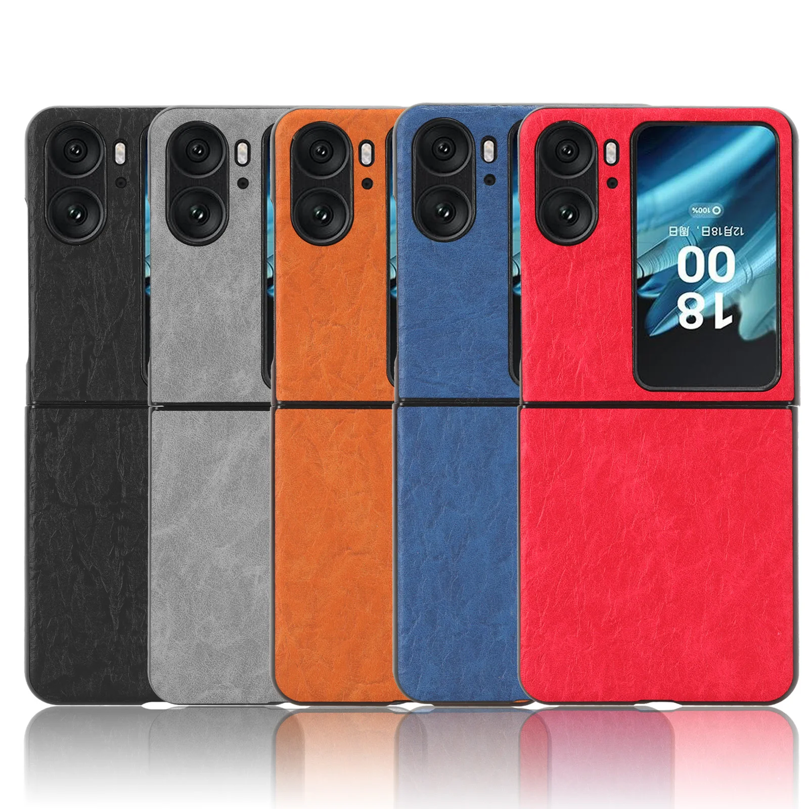 Per Oppo Find N2 Flip Case Pu + Pc Retro Leather Pu Leather Cover Per Oppo Find N2 Flip Phone Bag Case