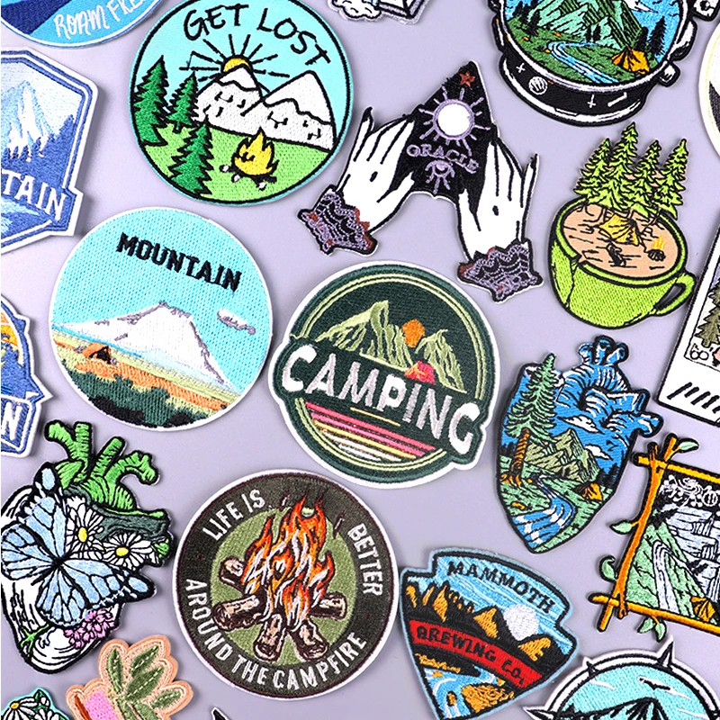 Set Of Large Assorted Aesthetic And Cool Outdoors Iron On Patches