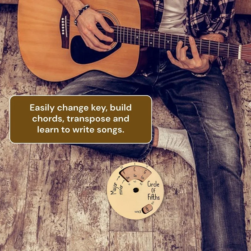 1 Pcs Circle Of Fifths Wheel Precision Musical Instruments Guitar Learning And Educational Tool For Notes