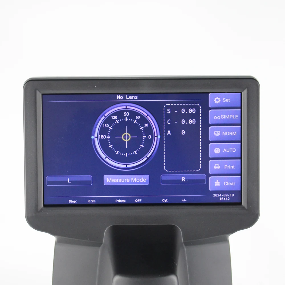 Auto Lensmeter Digital Lensometer Automatic Lens Meter 7 Inch Touch Screen With UV Meter Printer PD Tester