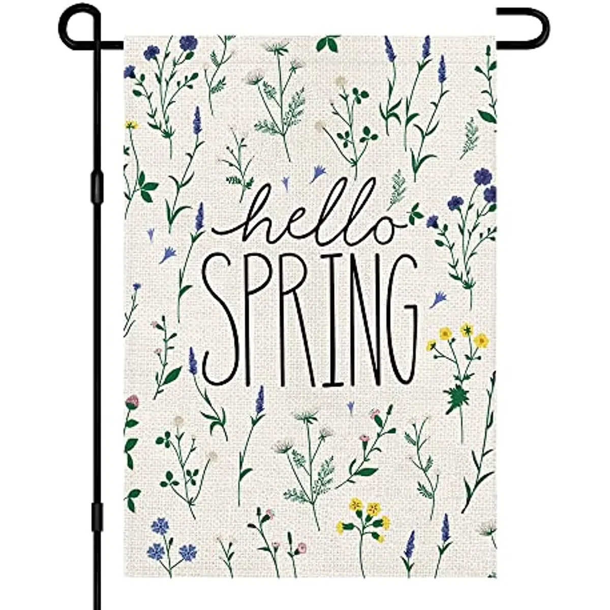 

New Hello Spring Tulip Lavender Garden Flag 12 x 18 Inch Double Sided Burlap, Seasonal Flower Yard Outdoor Decoration