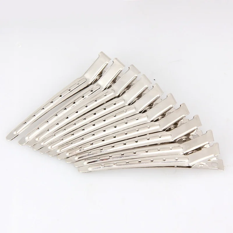 10PCS Partition Hair Clip Spring Hairdressing Tools for Girls Stainless Steel Duckbill Clip Type Styling Accessories