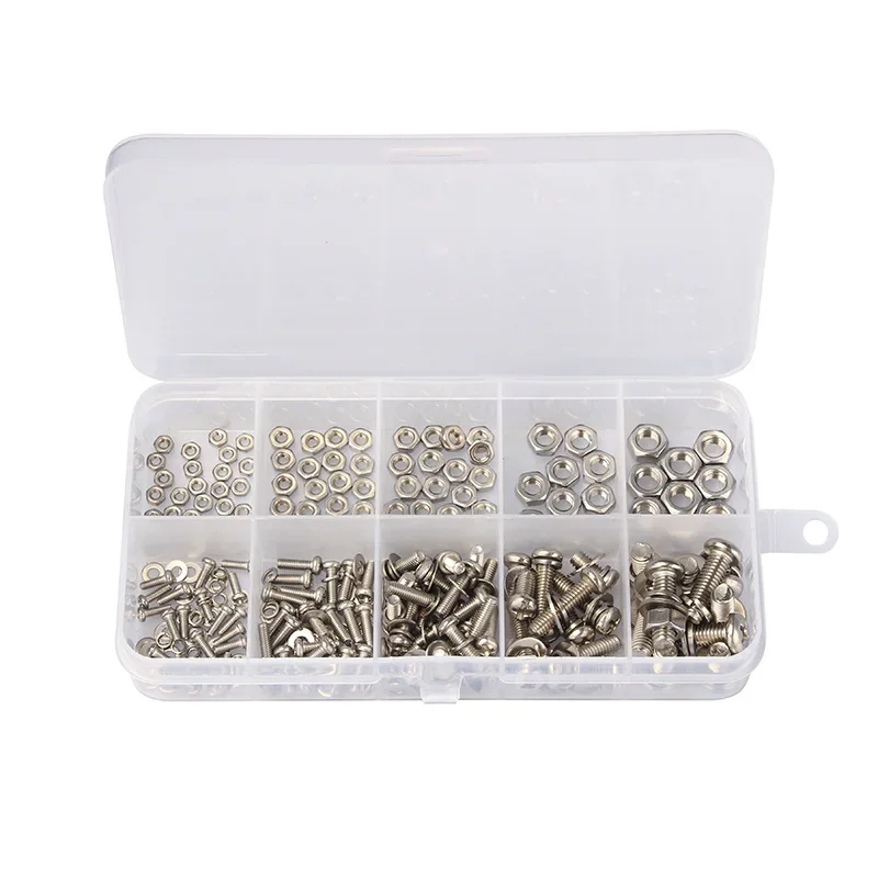 Stainless Steel Screws Screw Bolt Nut Set 160Pcs M2 M2.5 M3 M4 M5 Stainless Steel Screws