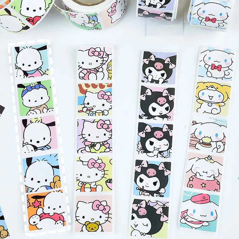 

200pcs Children Cartoon Stickers Kawaii Sanrio Kuromi Hello Kitty Anime Stickers Hand Account Decoration Sticker Gift