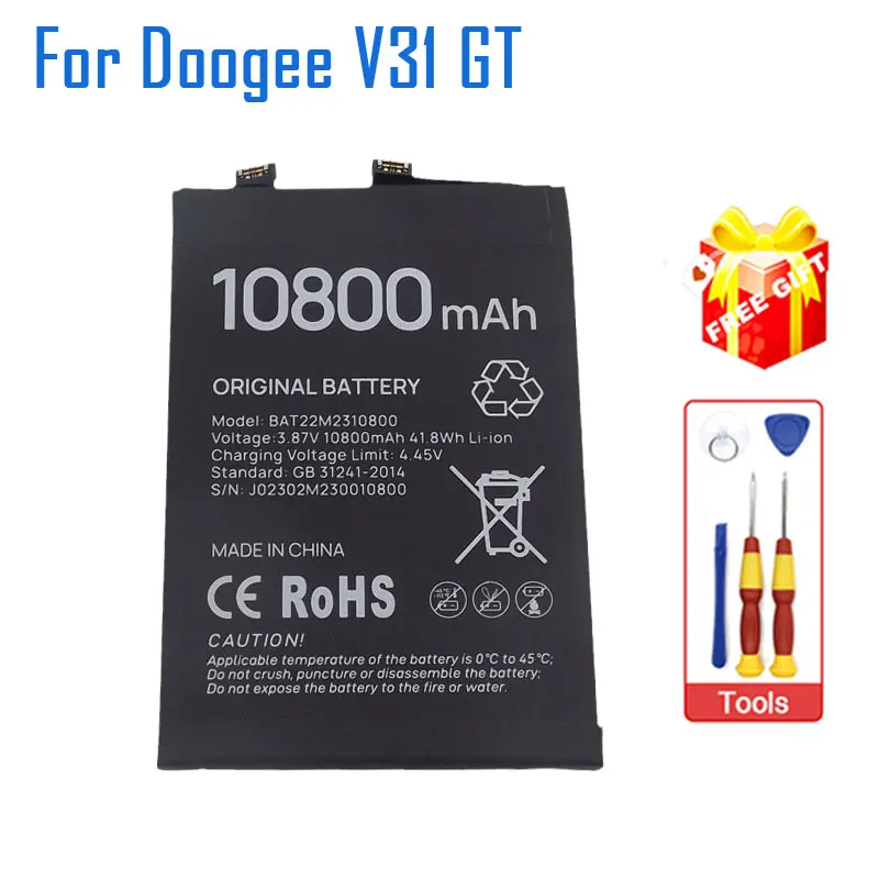 

New Original DOOGEE V31 GT Battery BAT22M2310800 Battery Accessories For DOOGEE S110 S100 V30 V30T V31 GT Smart Phone