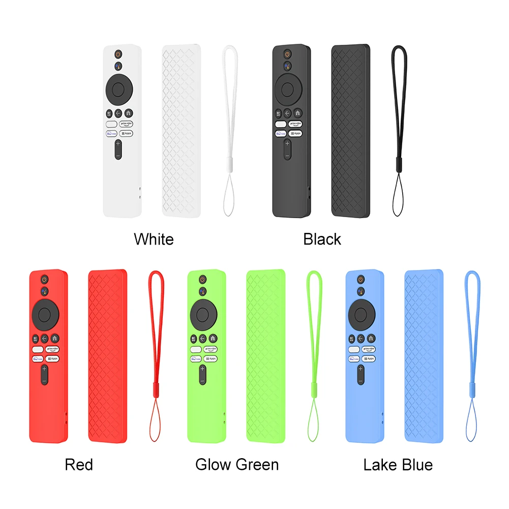 Silicone Drop-Proof Shell Remote Control Cover with Lanyard Shockproof Anti-Slip Accessories for Xiaomi 4K TV MiBoX 2nd Gen
