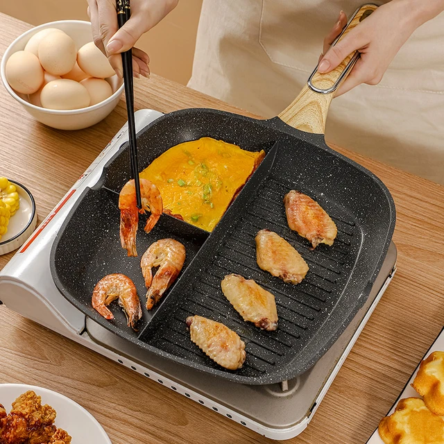 Divided Frying Grill Pan Multi Sectional for Breakfast Cookware Kitchen -  AliExpress