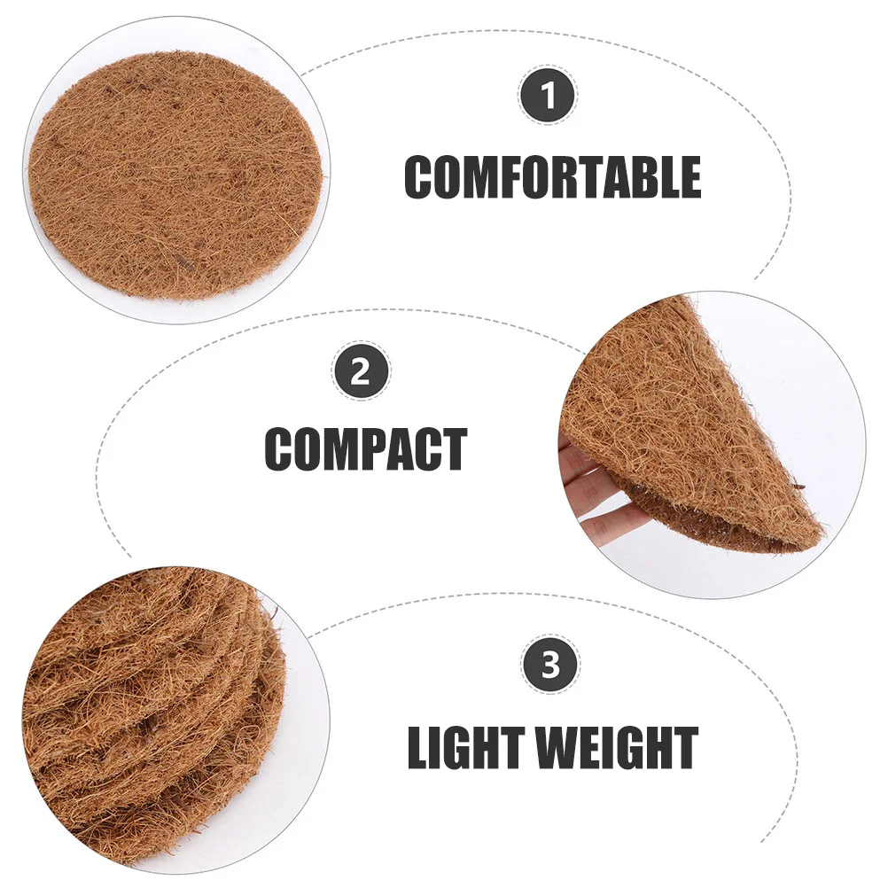 10 Pcs Pet Litter Pigeon House Pad Flower Pots Egg Nest Breeding Bird Natural Mat Supply Coconut Palm Silk Flowerpot Parrots - Image 3