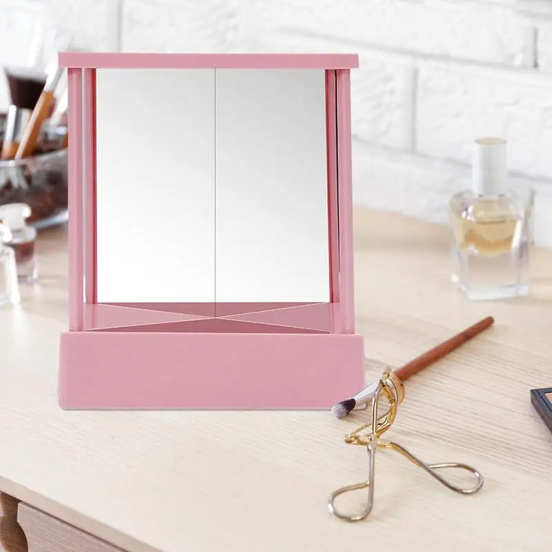 

Make Up Mirror Non Reversing Inverted Table Makeup Mirror True Image Tri-Fold Mirror No Left Right Swap For Modeling Makeup