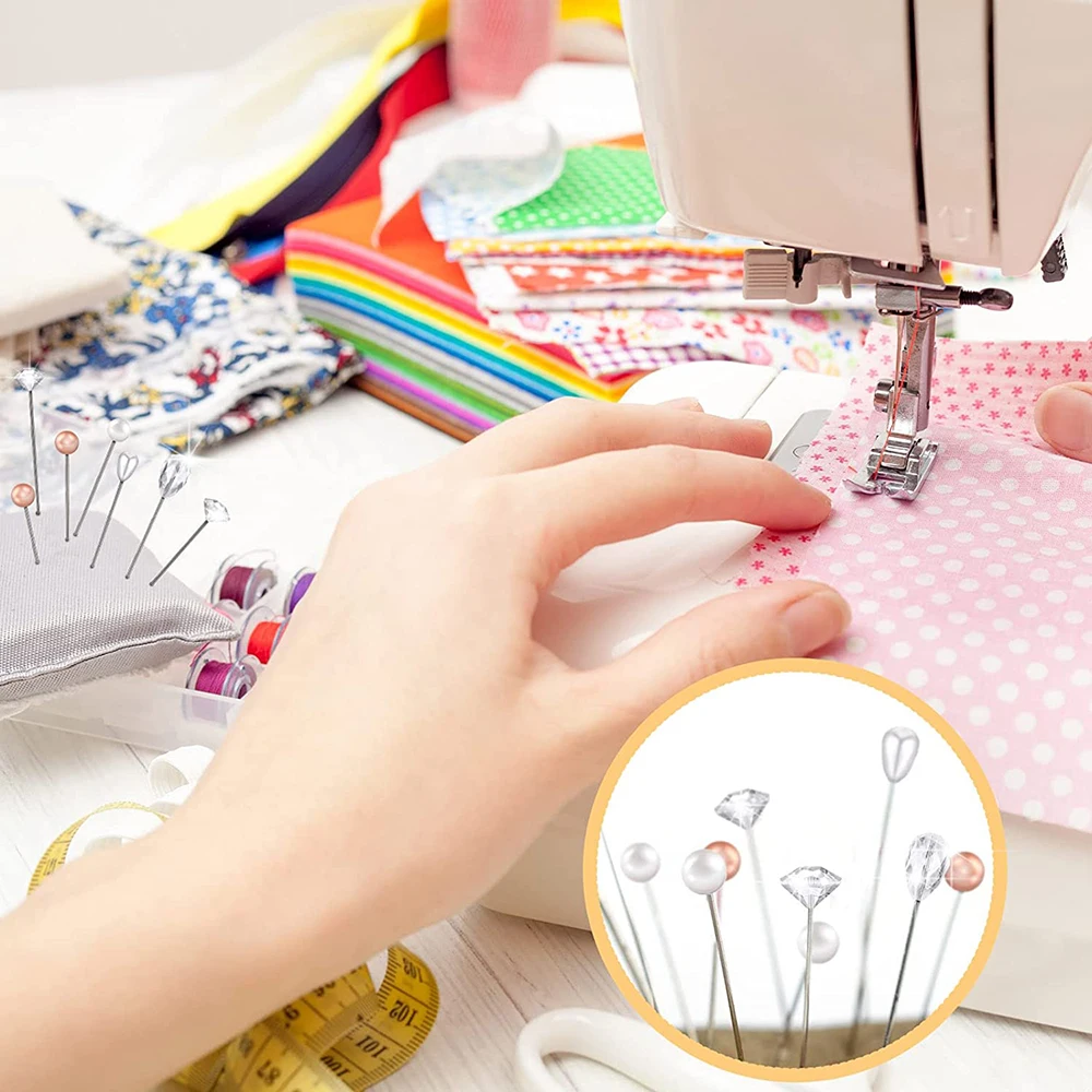 100PCS 꽃다발 핀 진주 코사지 크리스탈 다이아몬드 머리 핀 DIY 웨딩 공예 보석 장식에 대 한 65MM 스트레이트 헤드 핀