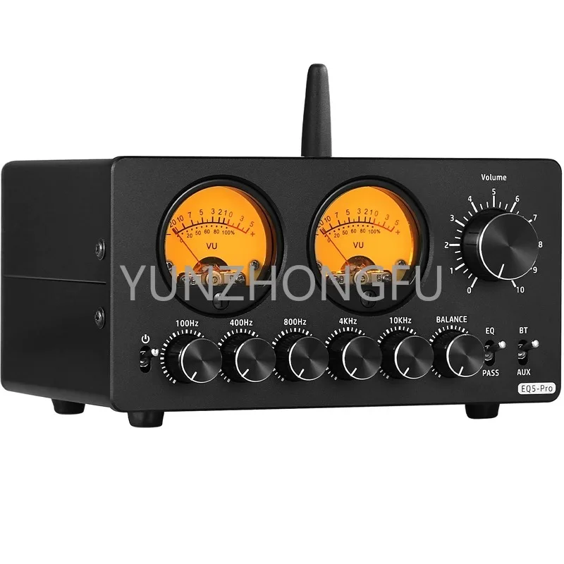 Mini Equalizzatore Eq A 5 Bande Vu Meter Bluetooth Preamp Desktop Audiophile Tuning Effects Pass-Through Regolabile In Modo Indipendente