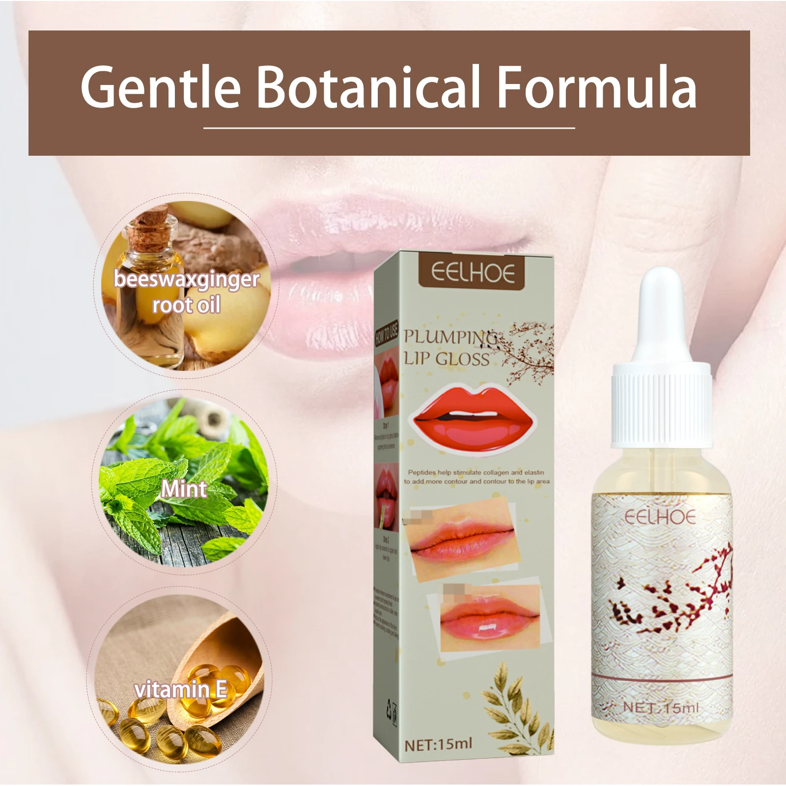 EELHOE Lip Plumping Oil Increases Plumpness and Reduces Lip Lines. Lip Plumping Oil Moisturizes Plump Lips and Wide Mouths.