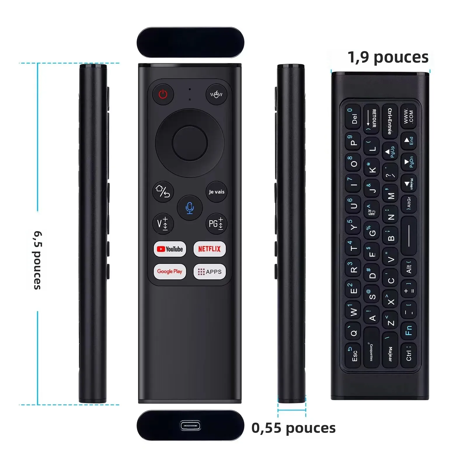 iPazzPort Universal Remote Mini Keyboard Wireless Combo With Voice Air Mouse, IR Learning Controller For Android TV_voghion.com