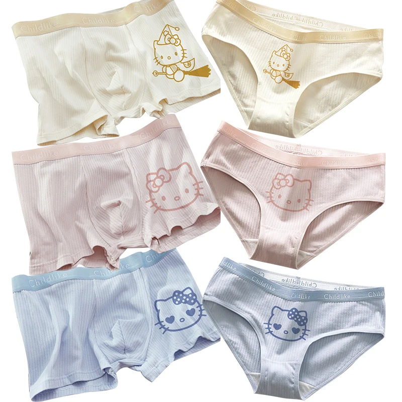 

Anime Couple Underwear Hello Kitty Cute Cartoon Pure Cotton Underwear Girls Sexy Underpants Women Pants Drawn Needle Triangles