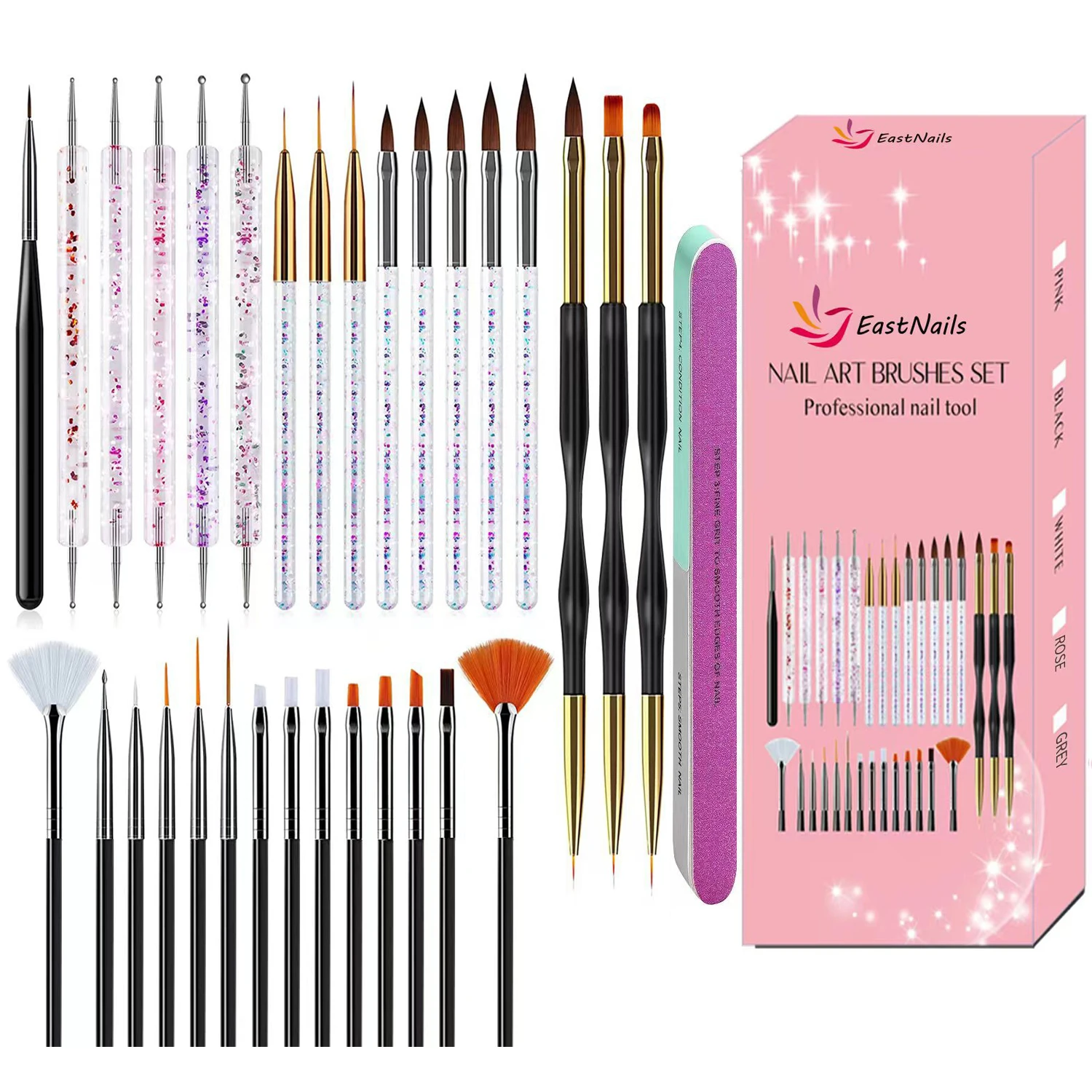 Versatile Nail Art Brush Kit for Creative Designs and Precision Detailing