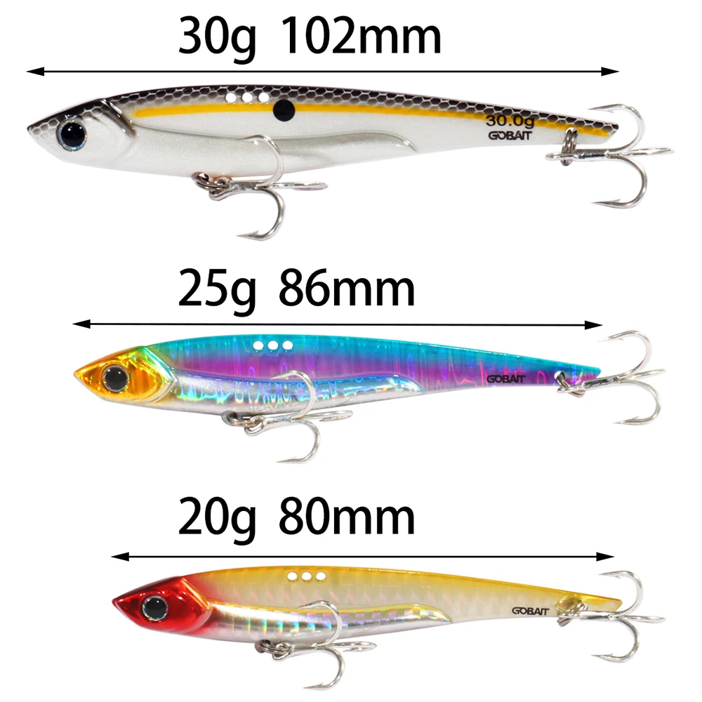 GOBAIT VIB Fishing Lure 20g 25g 30g Metal Jig Sinking Blade