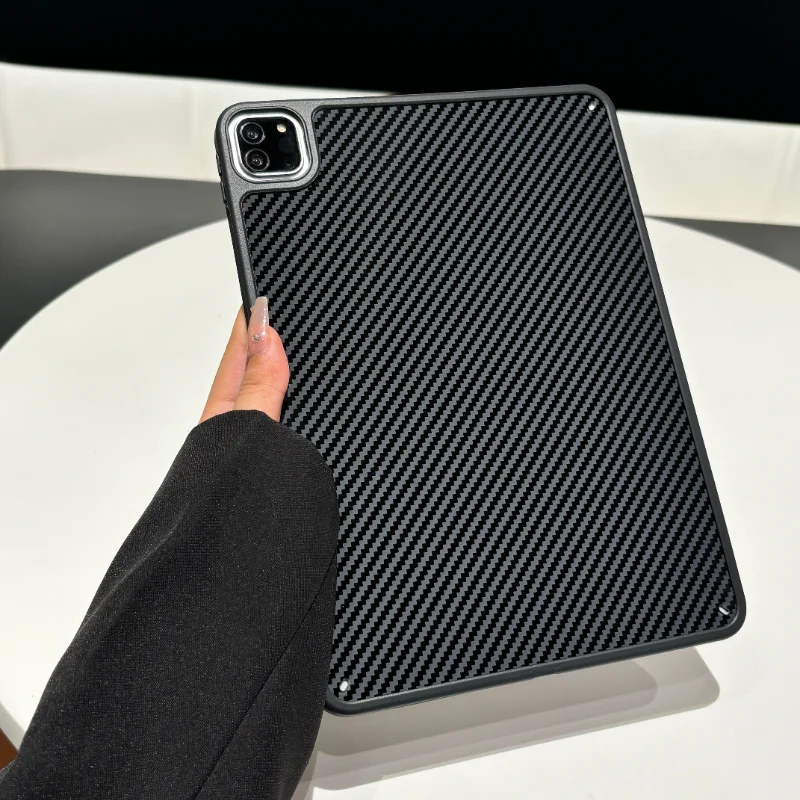 Carbon Fiber Texture Shockproof iPad Case - Hard Cover Protection