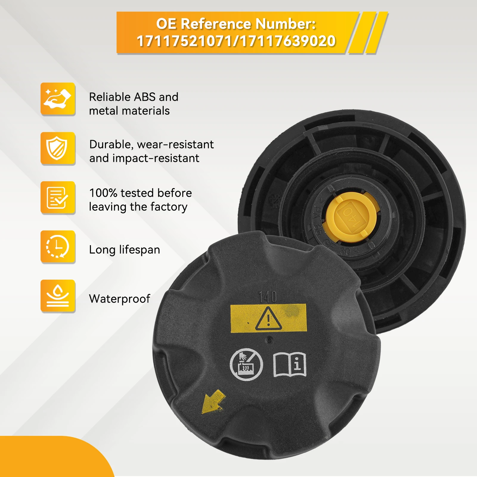 17117639020 Car Radiator Expansion Water Tank Cap Cover For BMW 3