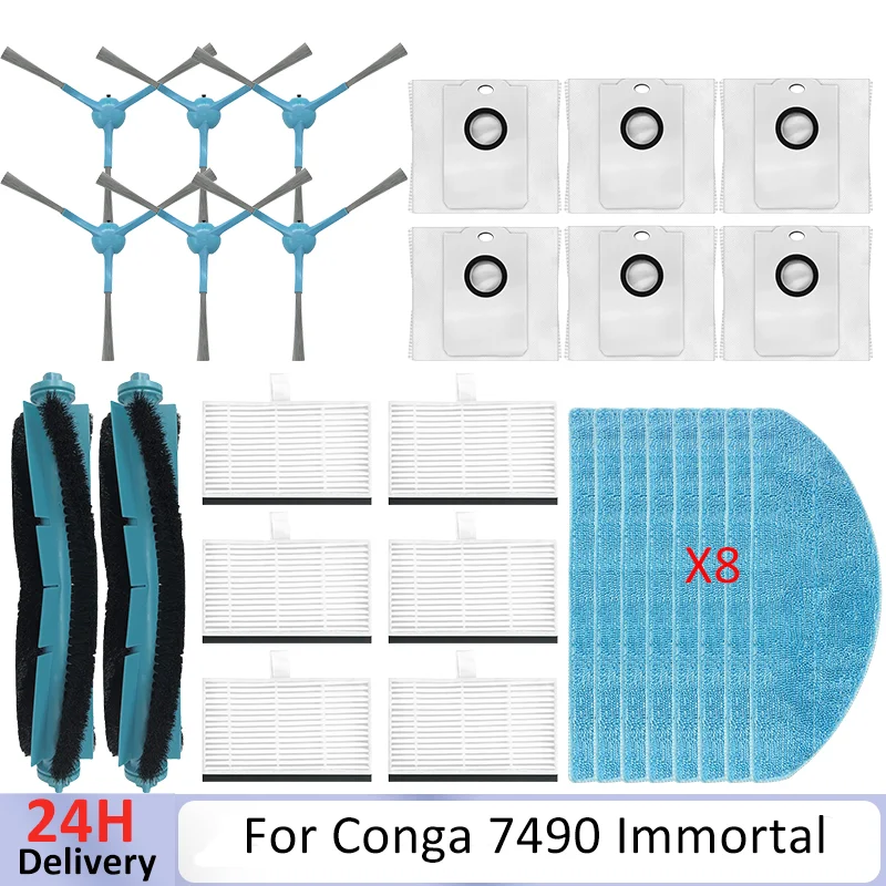 Kit Accessori Ricambio Per Cecotec Conga 7490/8290: Spazzola Principale, 6 Laterali E 4 Filtri - 3