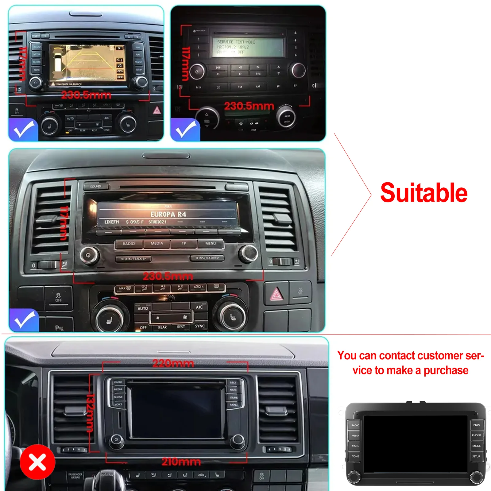 ESSGOO Android 15 Autoradio 9" IPS Touchscreen GPS Navigation für VW T5 Multivan 2010-2015 Lenkradsteuerung Bluetooth FM WIFI RDS USB Mirror Link Wireless CarPlay Android Auto Multimedia-Videoplayer – Detail 4