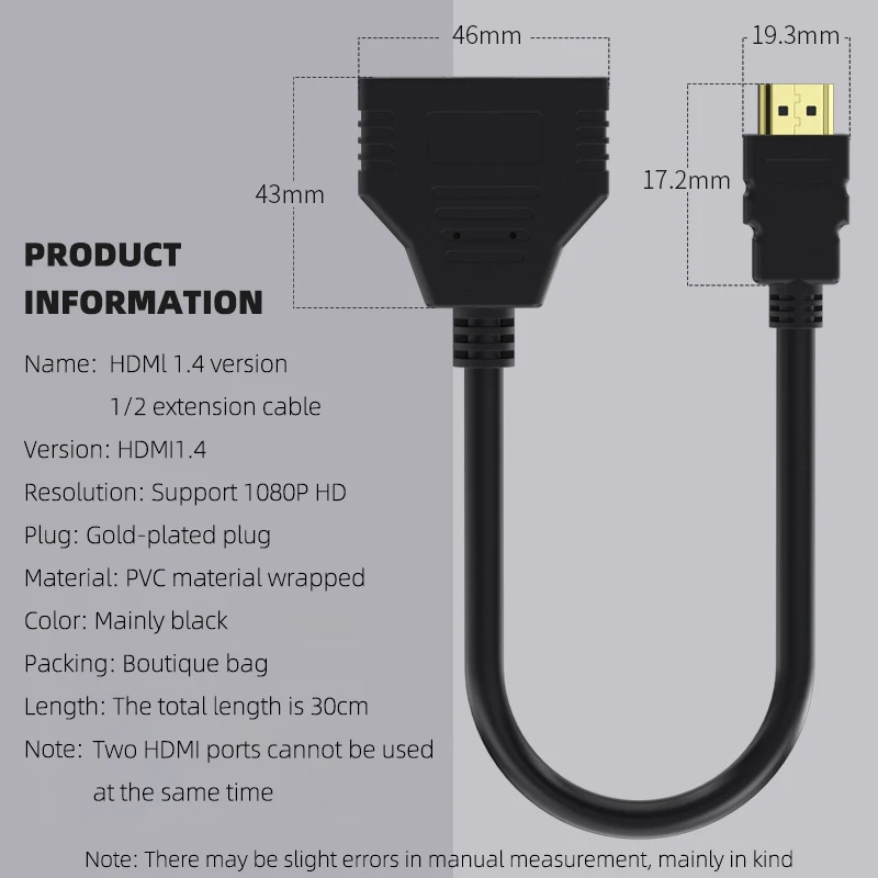 Hdmi Compatible Converter Connection Auxiliary Line One To Two Transfer Line Divider Common To Double Bus Converter Hd