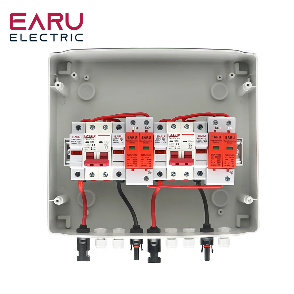 Description Picture 4 of item500V 2 Input 2 Output 2 String For Off Grid Solar Energy System Photovoltaic Array Solar PV Combiner Box DC Circuit Breaker