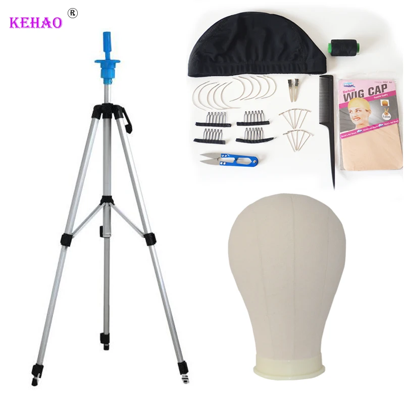 Wig Head Stand Hair Hanger Accessorries Training Mannequin Head Canvas Block Display Styling Mannequin For Wig Making