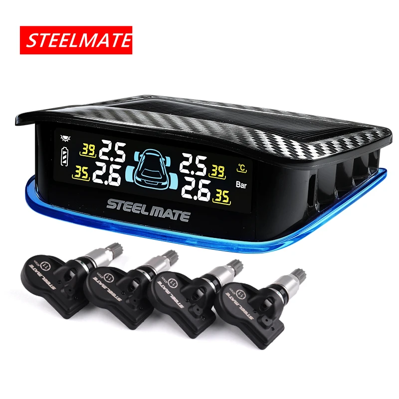 STEELMATE TPMS X2 tire pressure monitoring wireless internal solar detection meter car tire alarm