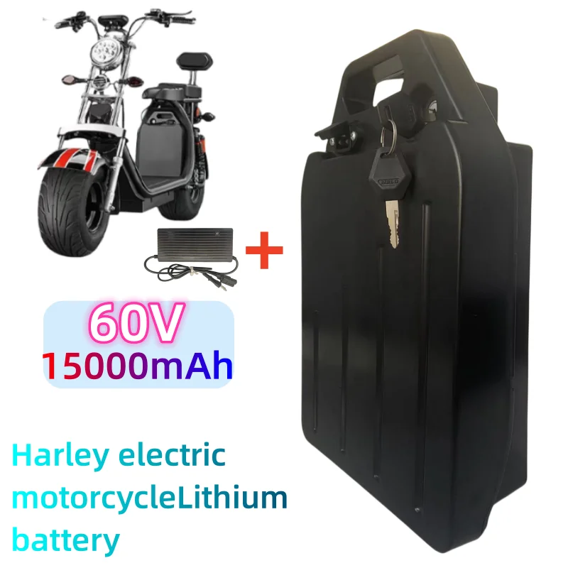 Batteria Al Litio Impermeabile 60V 15Ah 18650 Per Bicicletta Scooter City Coco Moto Elettrica Harley