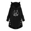 Autumn and Winter Plush Letter Cartoon Print Cat Ears Long-Sleeved Pullover Hooded Loose Casual Street Sweatshirt Women's Warm Top 3
