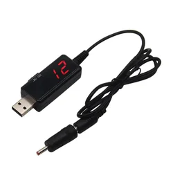 Universal USB Power Boost Converter Cable with Adjustable Voltage Output (5V to 12V) - Includes 3.5x1.35mm Connector (1PCS)