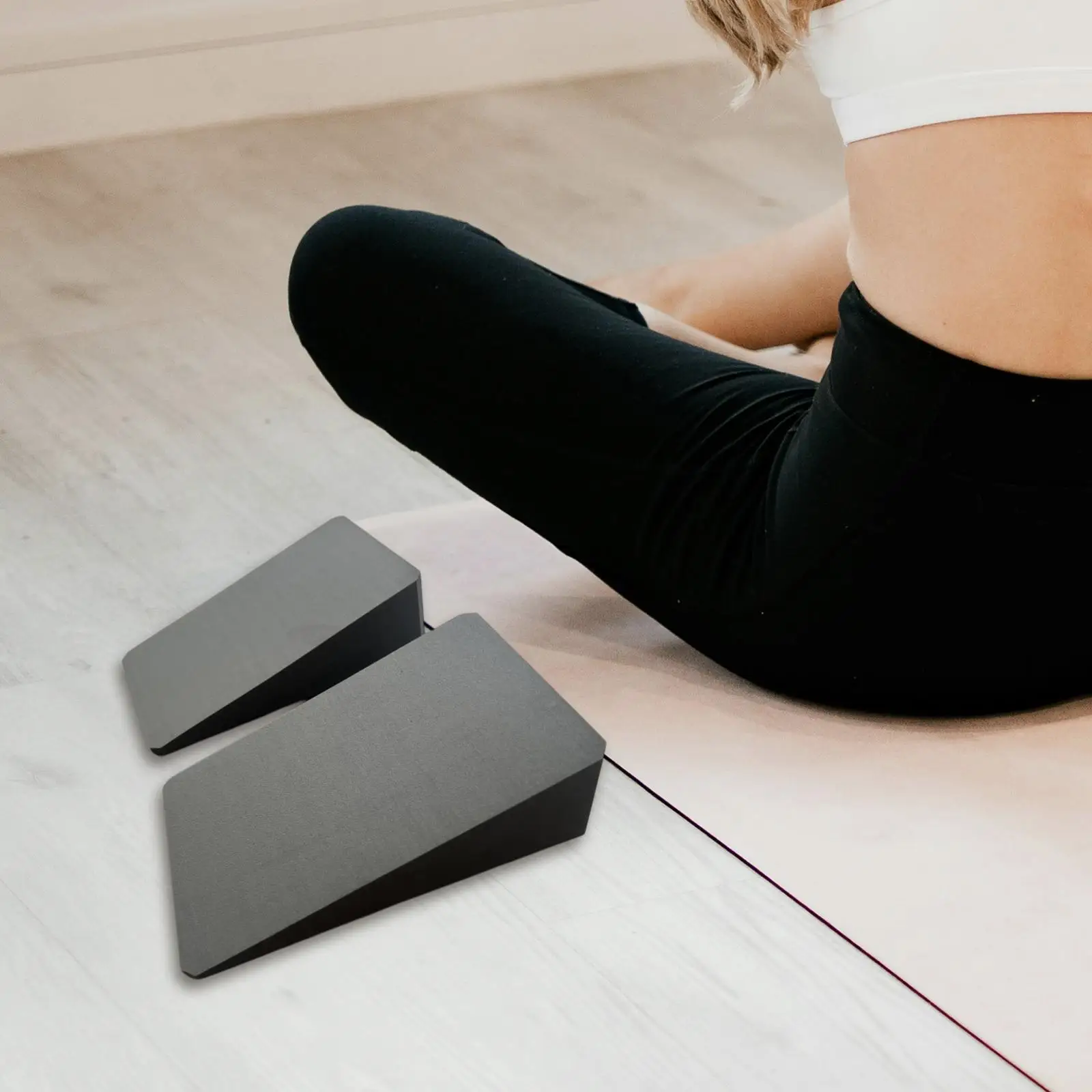 1 Pair Squat Wedge Blocks Yoga Blocks Calf Stretcher for Weightlifting Foot Stretching Bodybuilding Tight Calves Pilates