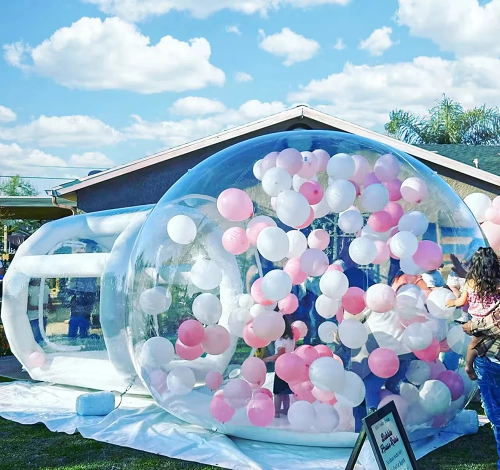 

Free shipping 3m Outdoor Rental Camping Clear Transparent Inflatable Crystal Bubble Tent Inflatable Bubble Dome Tent With Tunnel