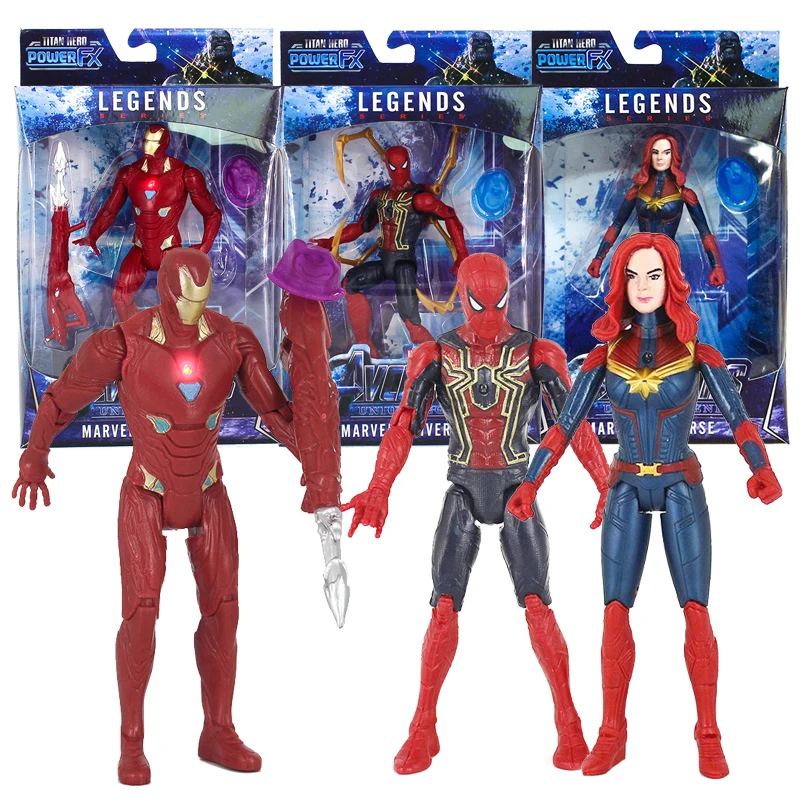 Marvel Avengers Action Figure Spiderman Iron Man Captain Marvel Groot  Thanos Hulk Doctor Strange 6.5 Inches Glow Dolls Kids Toys