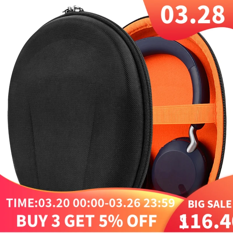 Geekria Headphones Case Pouch For Jabra Elite 45h Evolve2 30 Ms Wired