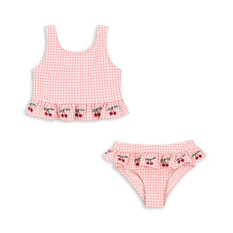OUYANG&IVAN Kids Swimwear Sets Ss25 Ks New Summer Girls Cute Print Swimming Suits Child Fashion Bikini Sets 2