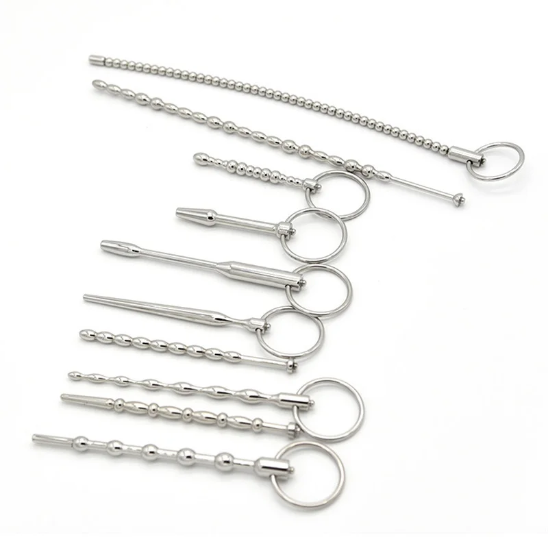 Electro Stimulation Urethra Beads Male Electric Shock Penis Plug Metal Urethral Plug Dilator Sex Toy For Men Masturbation