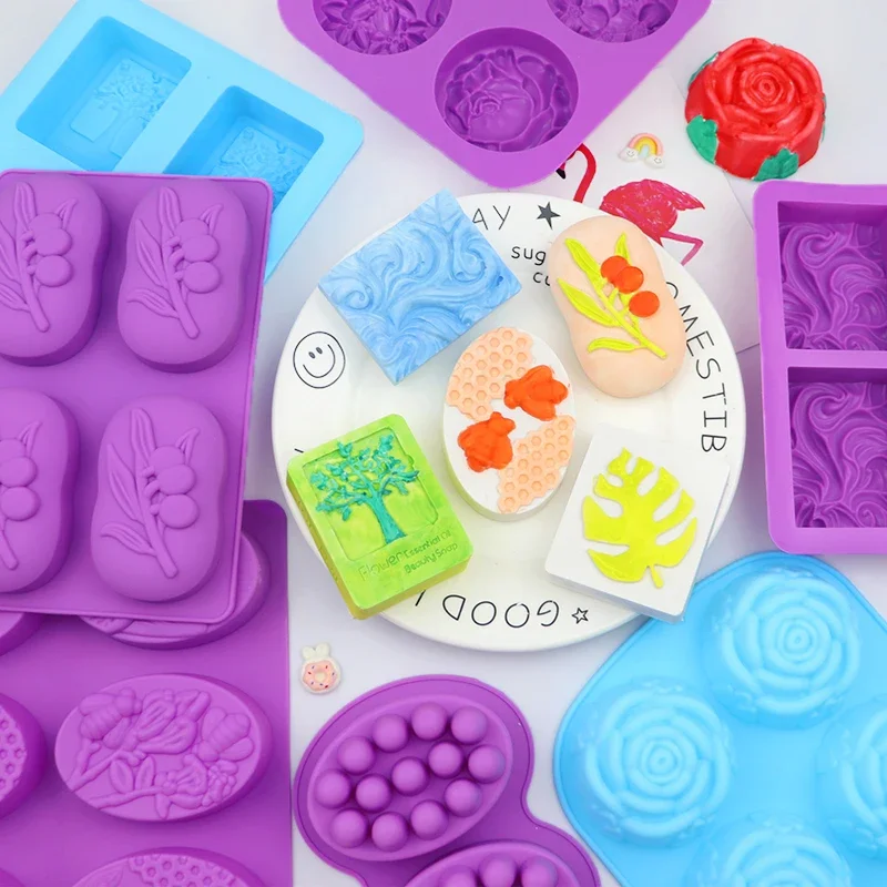 Rectangle Silicone Soap Molds Soap Making Supplies Sea Wave DIY Moulds