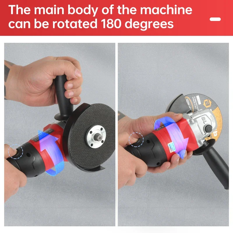 VVOSAI 125mm MT-Series 20V Brushless Angle Grinder Rechargeable 3 Gears Wireless Electri Cutting Grinding Cordless Power Tools 4