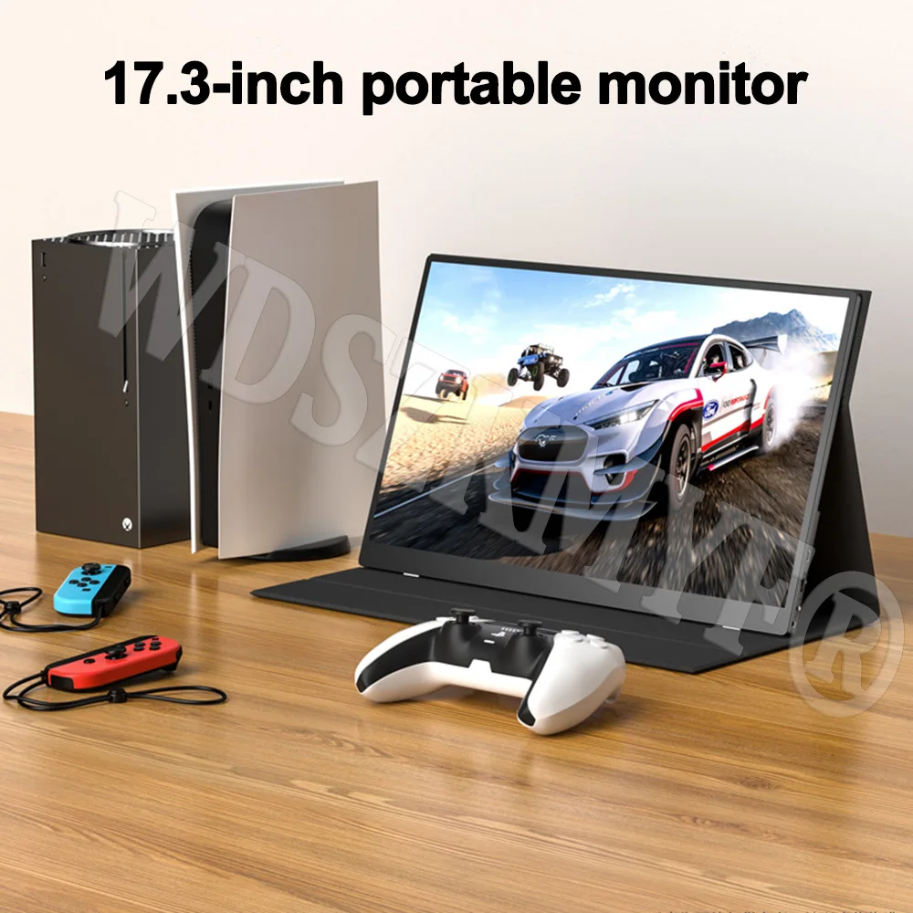 17.3" Portable Monitor With Case 60HZ Display Computer Monitor Extend Model USB-C MINI-HDMI For Laptop Xbox Switch PC Game