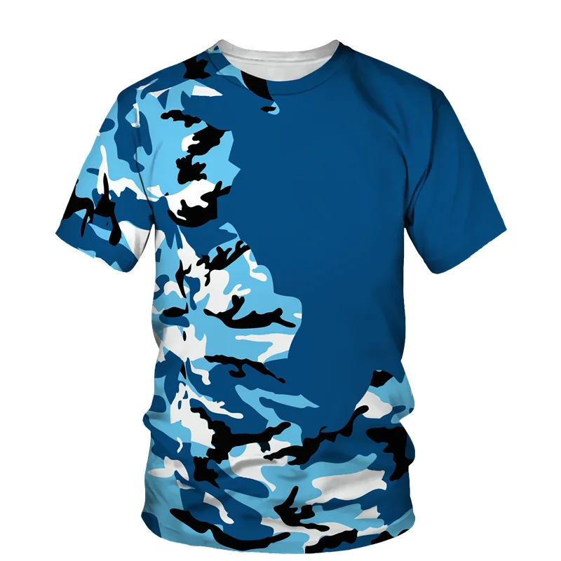 

New Summer 3D Fashion Camouflage T-shirt Men Casual O-neck Streetwear T Shirt Men Gym High Quality Short Sleeve T Shirt Tops