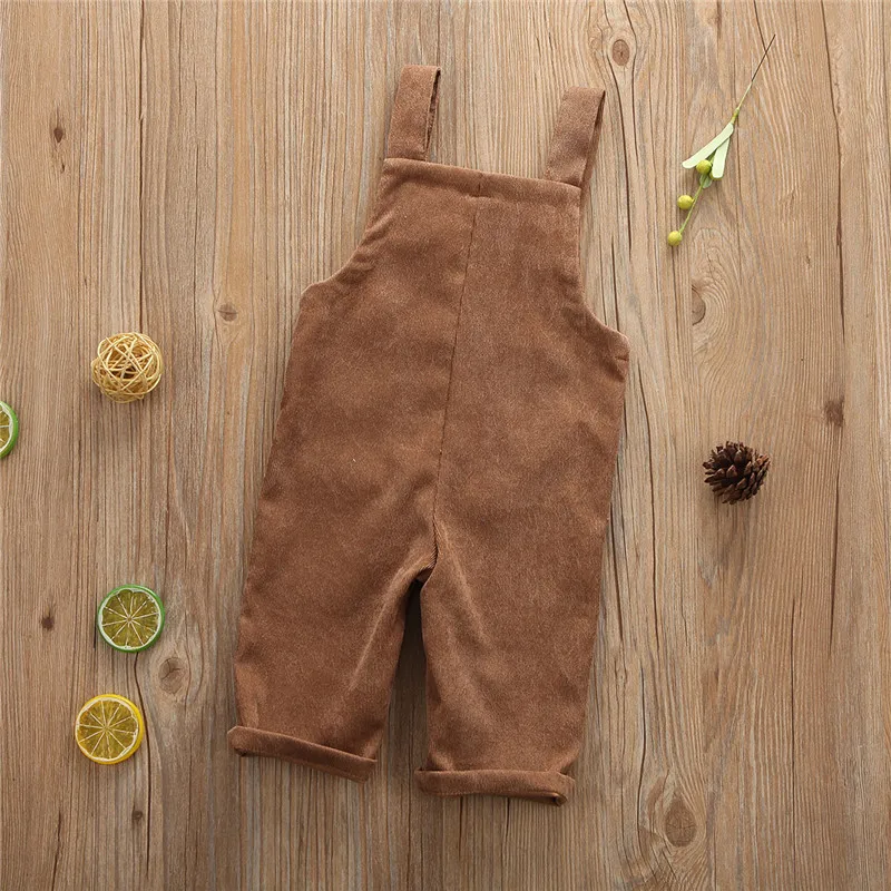 1-5years Unisex Baby Corduroy Suspender Rompers Adjustable Strap Pockets Overalls for Infant Boy And Girl Spring Autumn Jumpsuit children overalls pants kids outfits