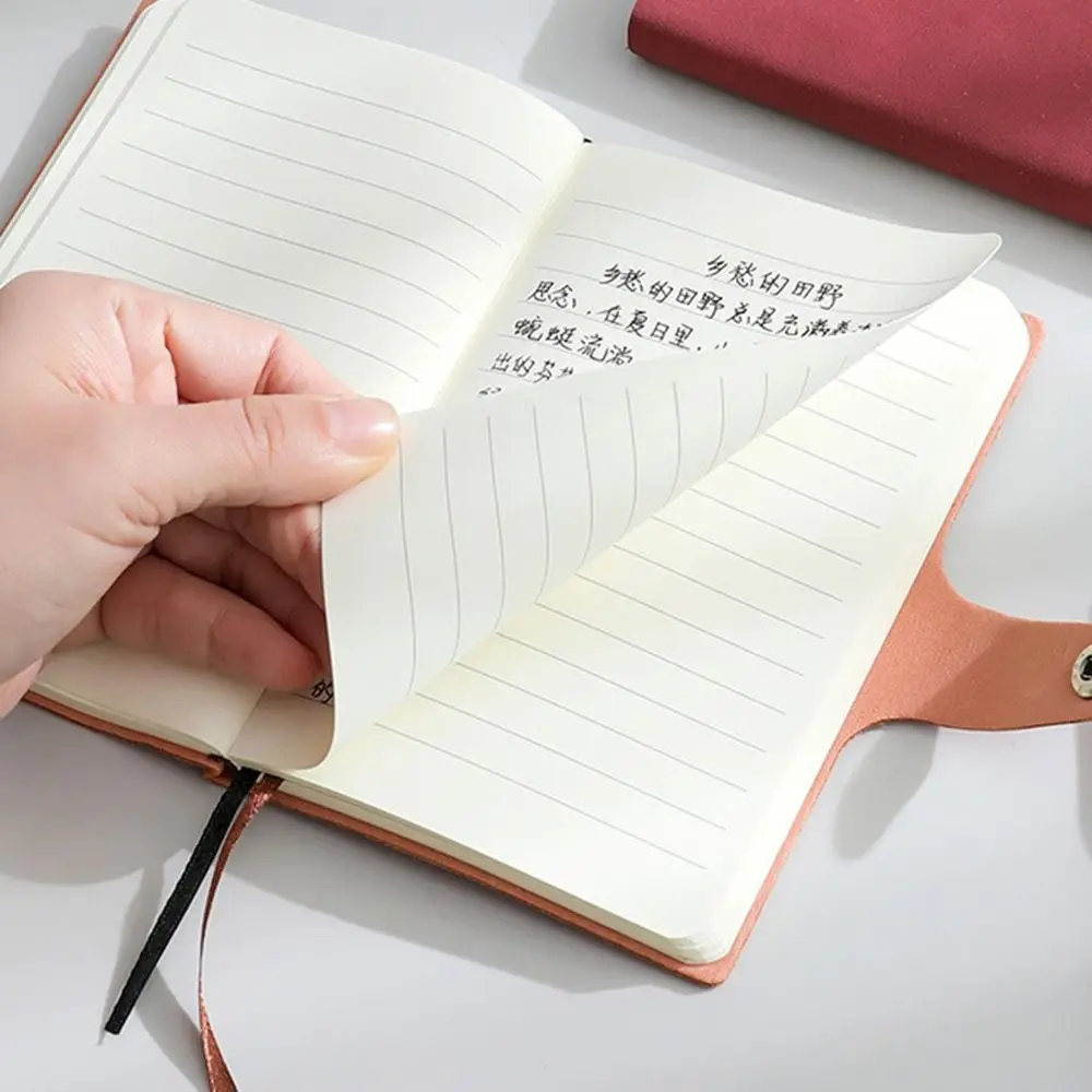내마모성 귀여운 A7 미니 노트북 심플 패션 포켓 메모장 금속 잠금장치 가죽 학교 사무용품 일정표